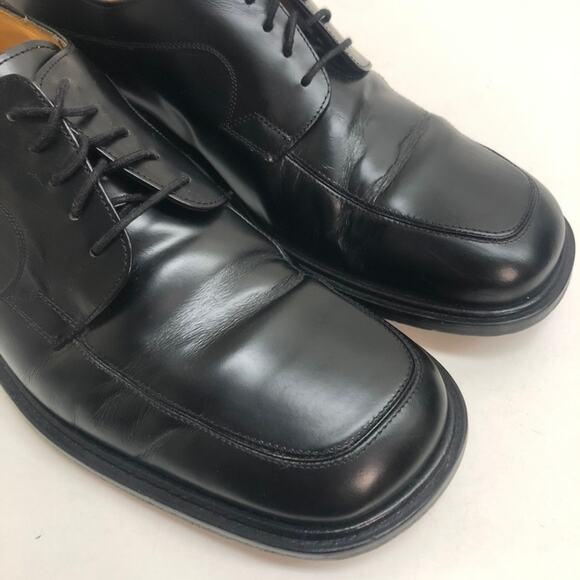 Mezlan Square Toe Bluchers Black Leather Derby Dress Shoes Made in Spain 8.5 - Picture 8 of 12